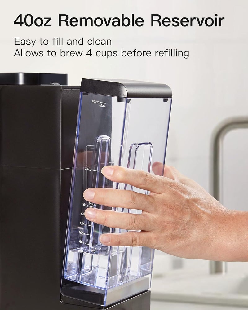 Tastyle Single Serve Hot & Iced Coffee Maker with Strong Brew, 40oz Removable Reservoir, 6 Brew Sizes, Compatible with K Cup and Grounds, Compact for Home, Office, RV and Dorm, Black (2.0 Version) - Image 3